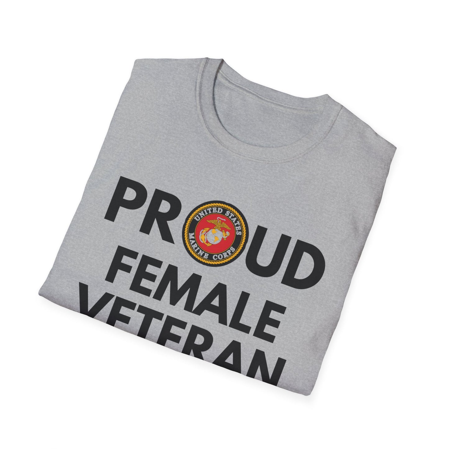 Marine Female Veteran - Unisex Softstyle T-Shirt