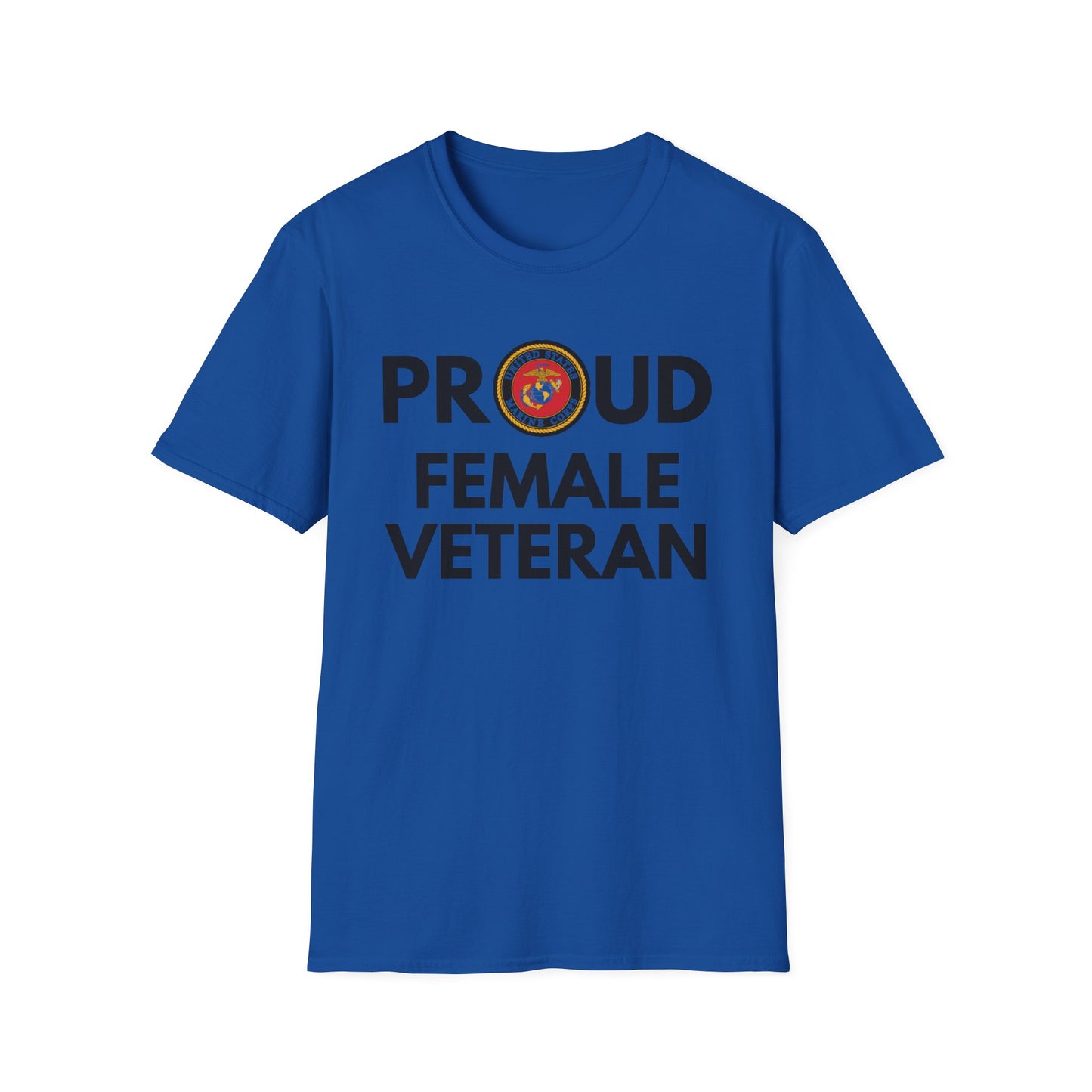 Marine Female Veteran - Unisex Softstyle T-Shirt