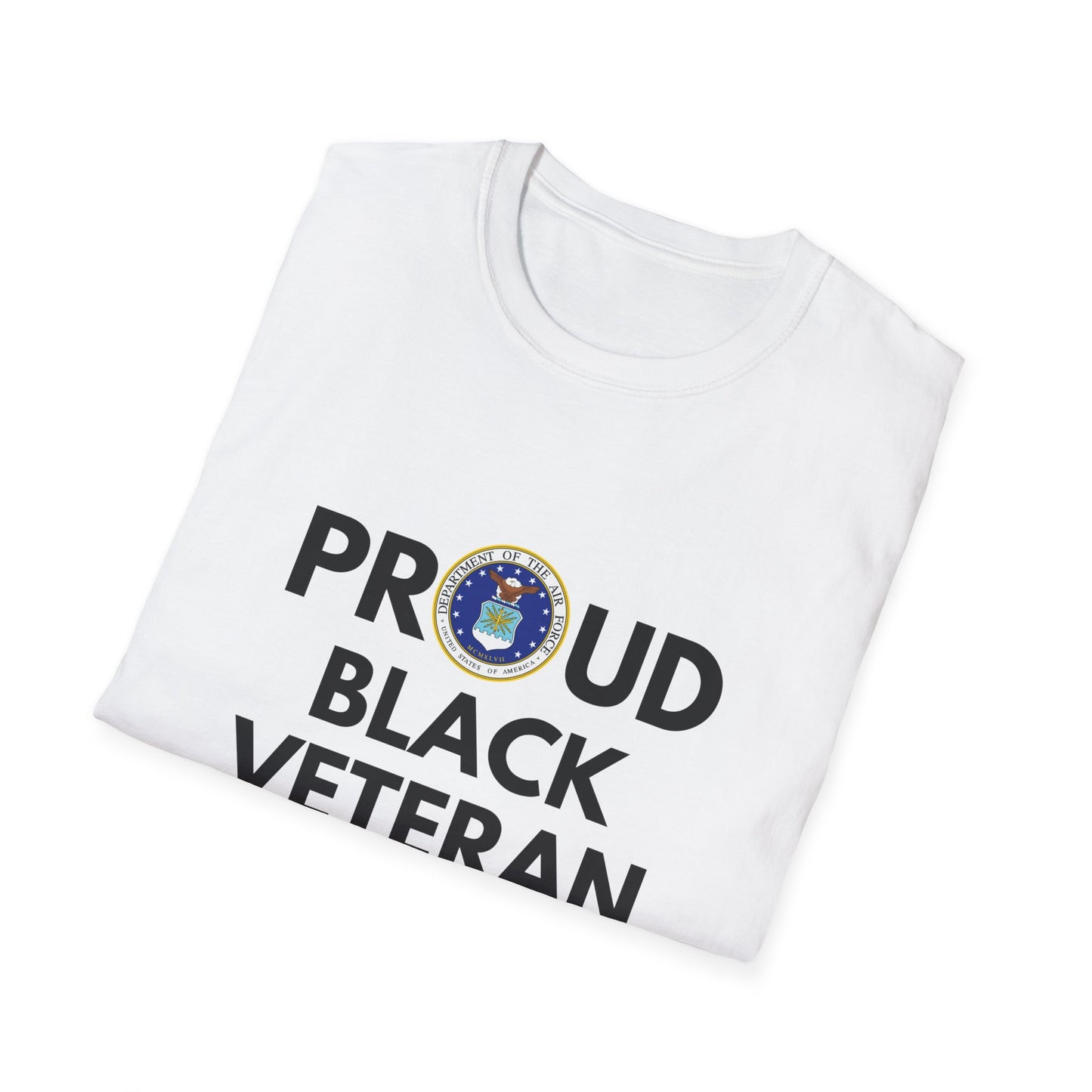 Air Force Proud Black Veteran - Unisex Softstyle T-Shirt