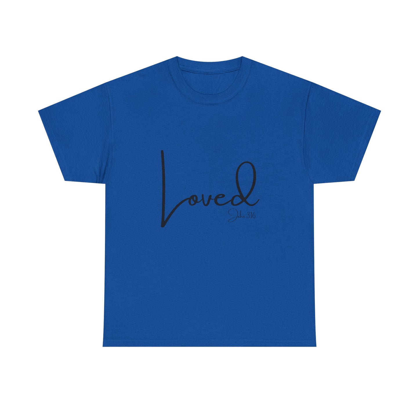 Loved - John 3:16 Unisex Heavy Cotton Tee - 'Loved' Scripture Shirt