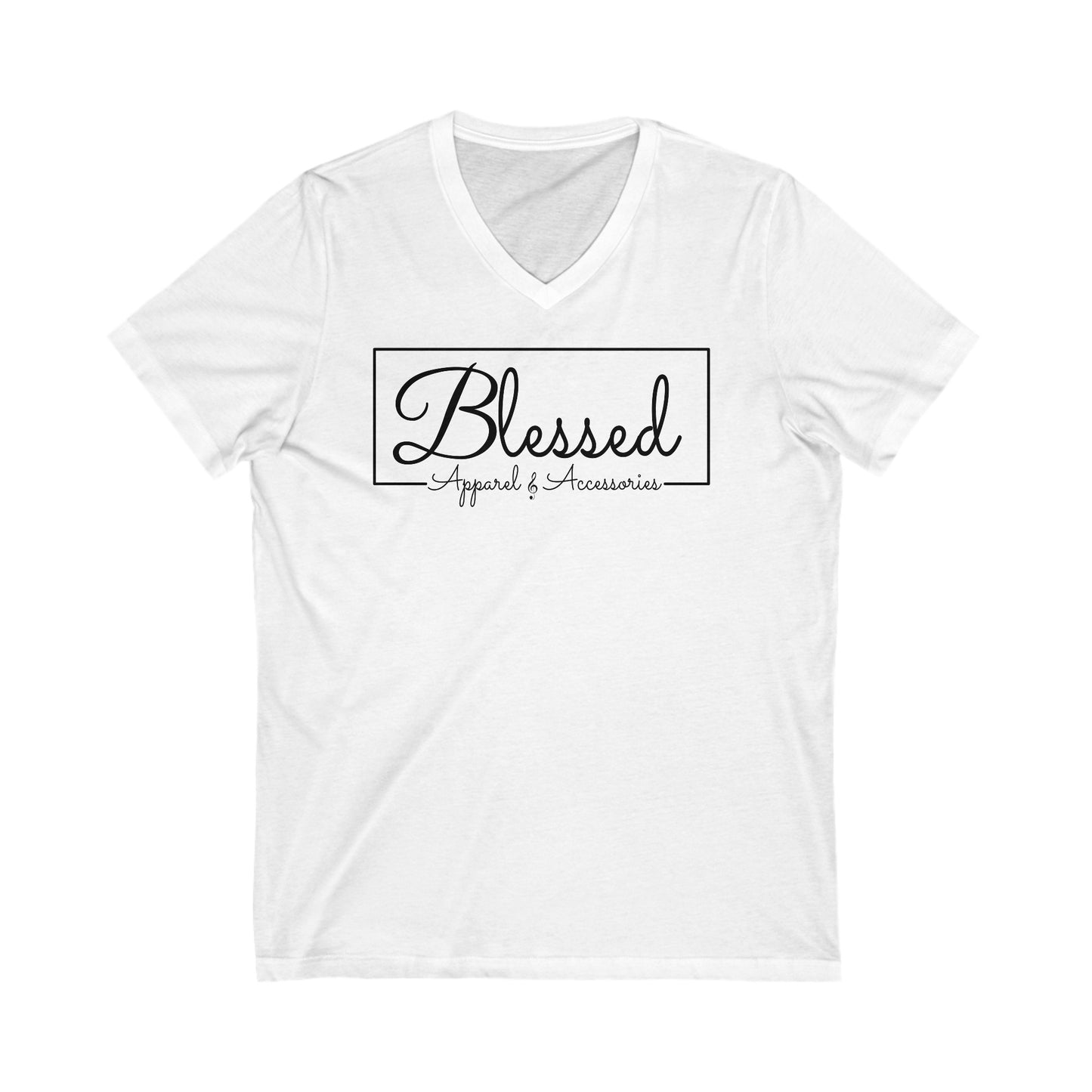 Blessed Signature - Unisex Jersey Short Sleeve V-Neck Tee