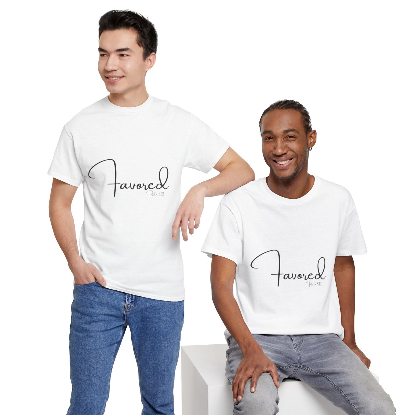 Favored - Psalm 5:12 Unisex Heavy Cotton Tee