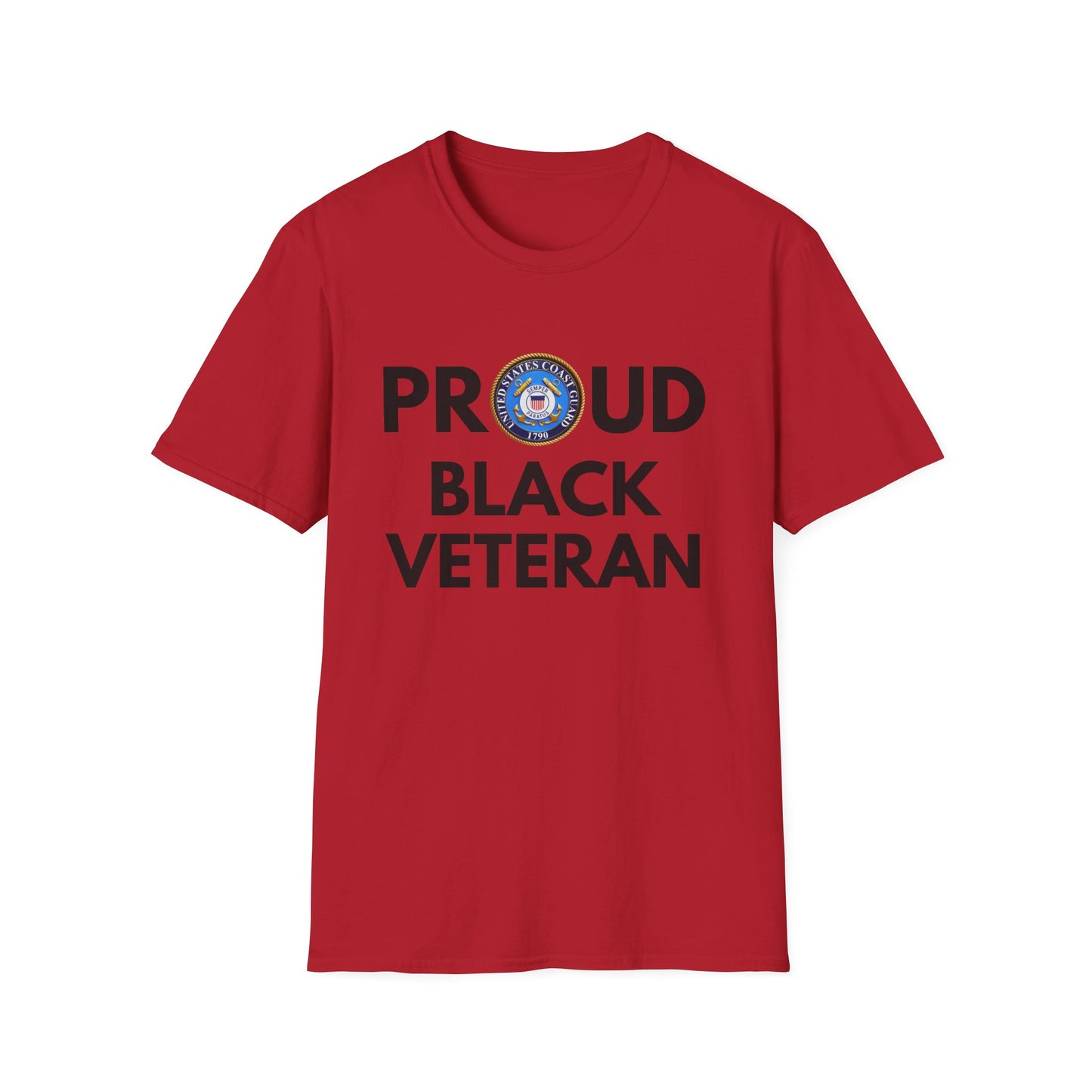 Coast Guard Proud Black Veteran - Unisex Softstyle T-Shirt