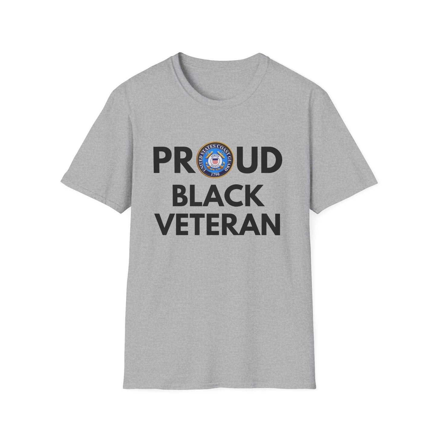 Coast Guard Proud Black Veteran - Unisex Softstyle T-Shirt