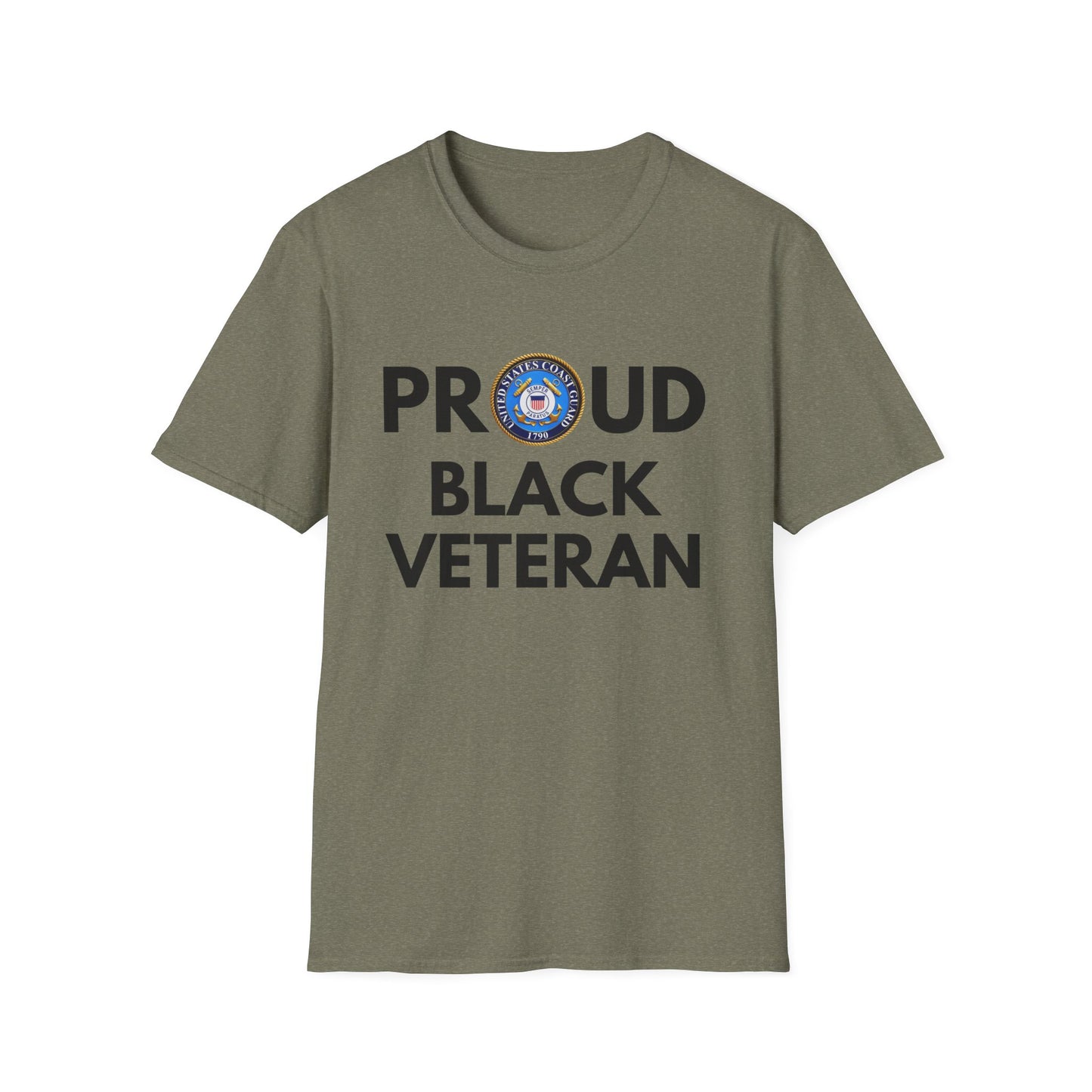 Coast Guard Proud Black Veteran - Unisex Softstyle T-Shirt