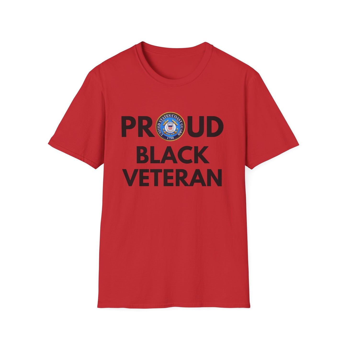 Coast Guard Proud Black Veteran - Unisex Softstyle T-Shirt