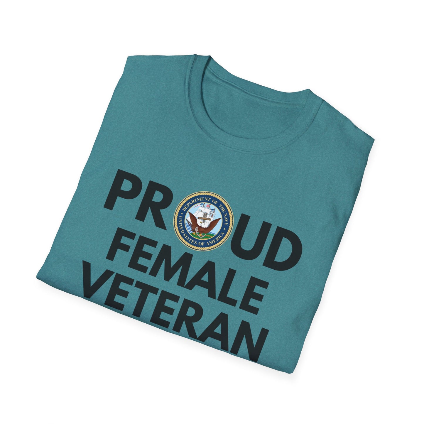 Navy Female Veteran - Unisex Softstyle T-Shirt