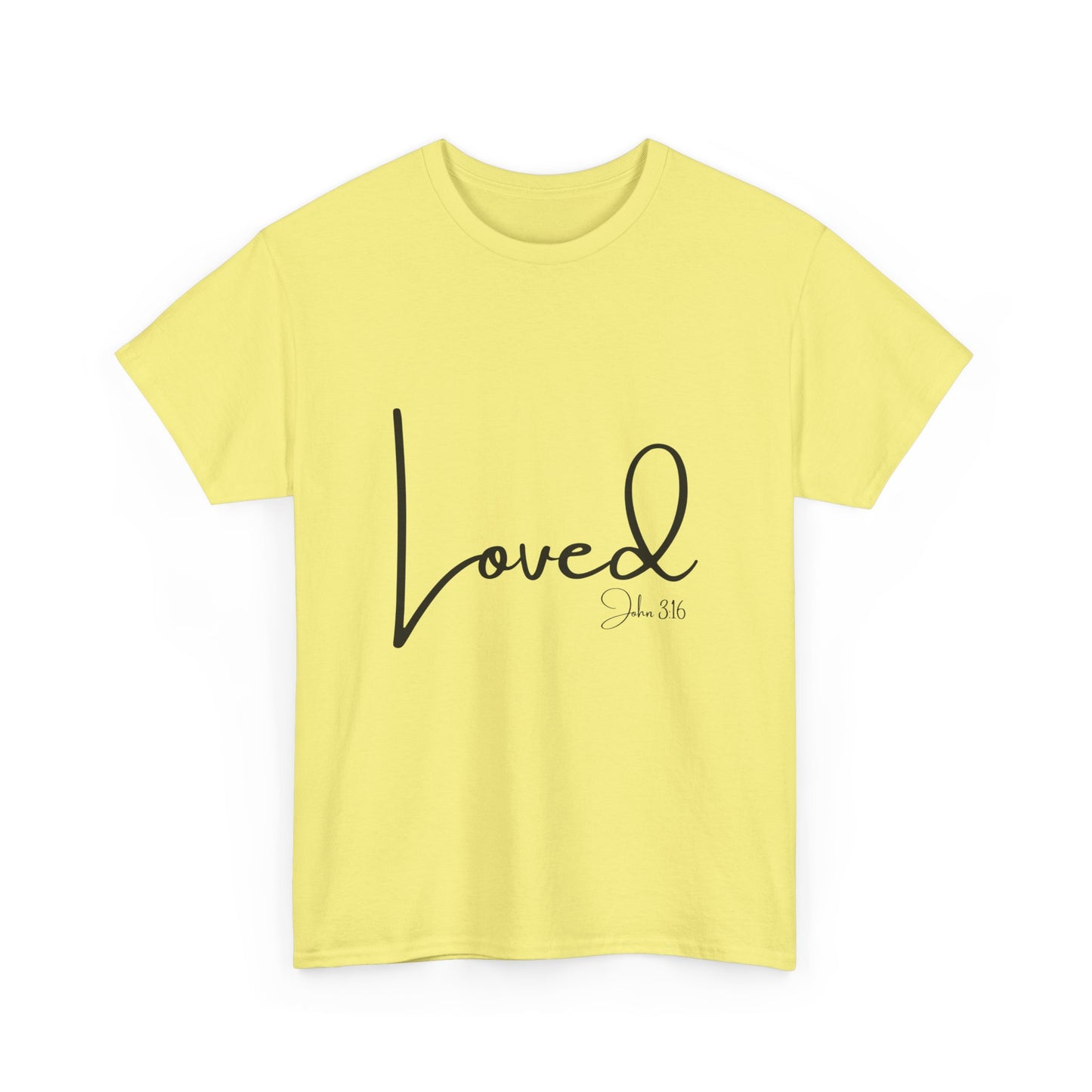 Loved - John 3:16 Unisex Heavy Cotton Tee - 'Loved' Scripture Shirt