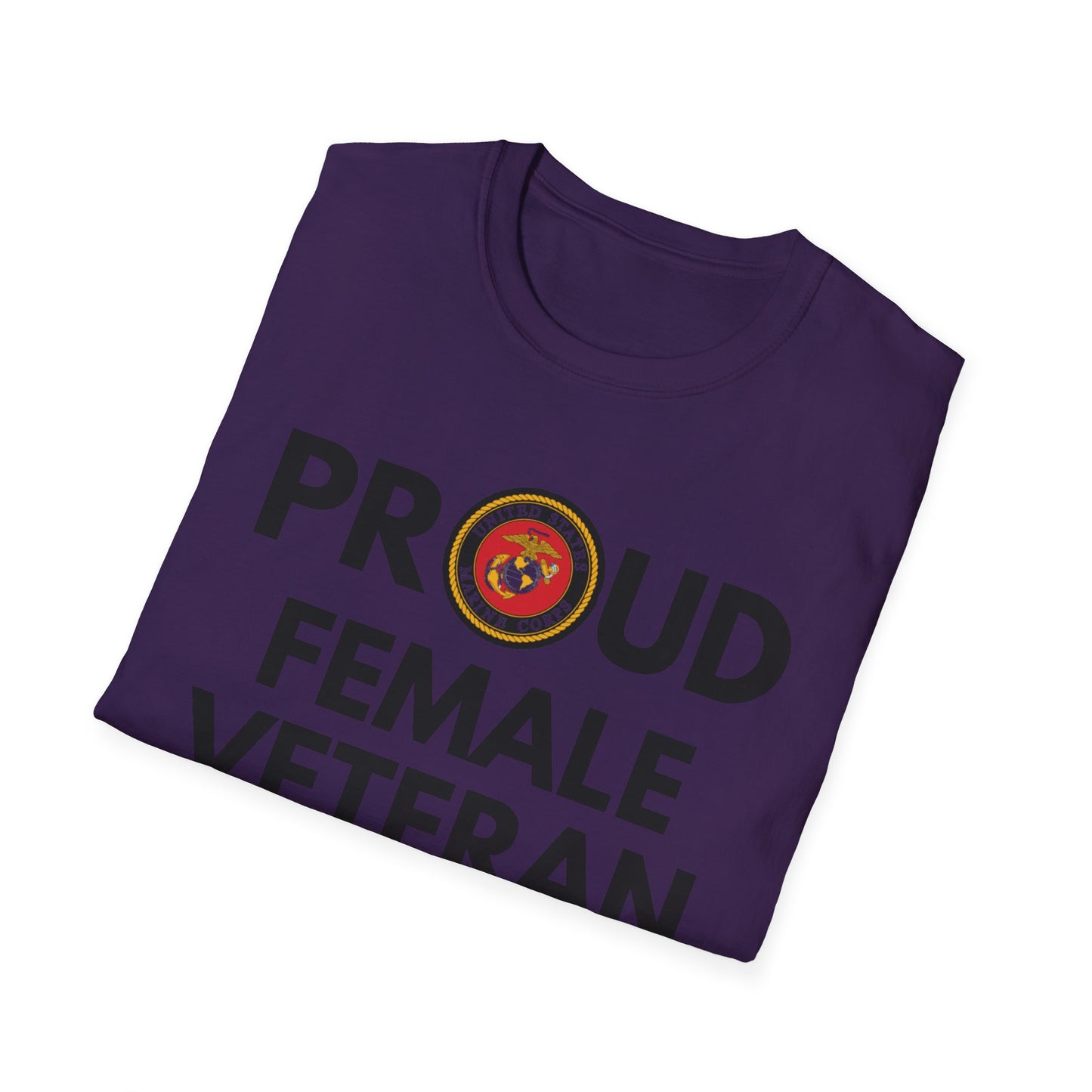 Marine Female Veteran - Unisex Softstyle T-Shirt