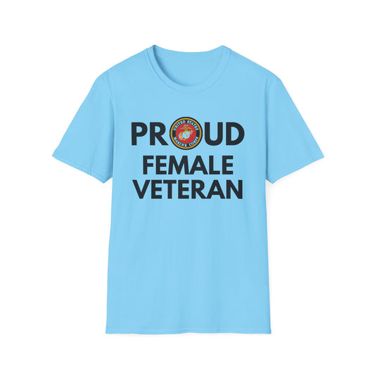 Marine Female Veteran - Unisex Softstyle T-Shirt