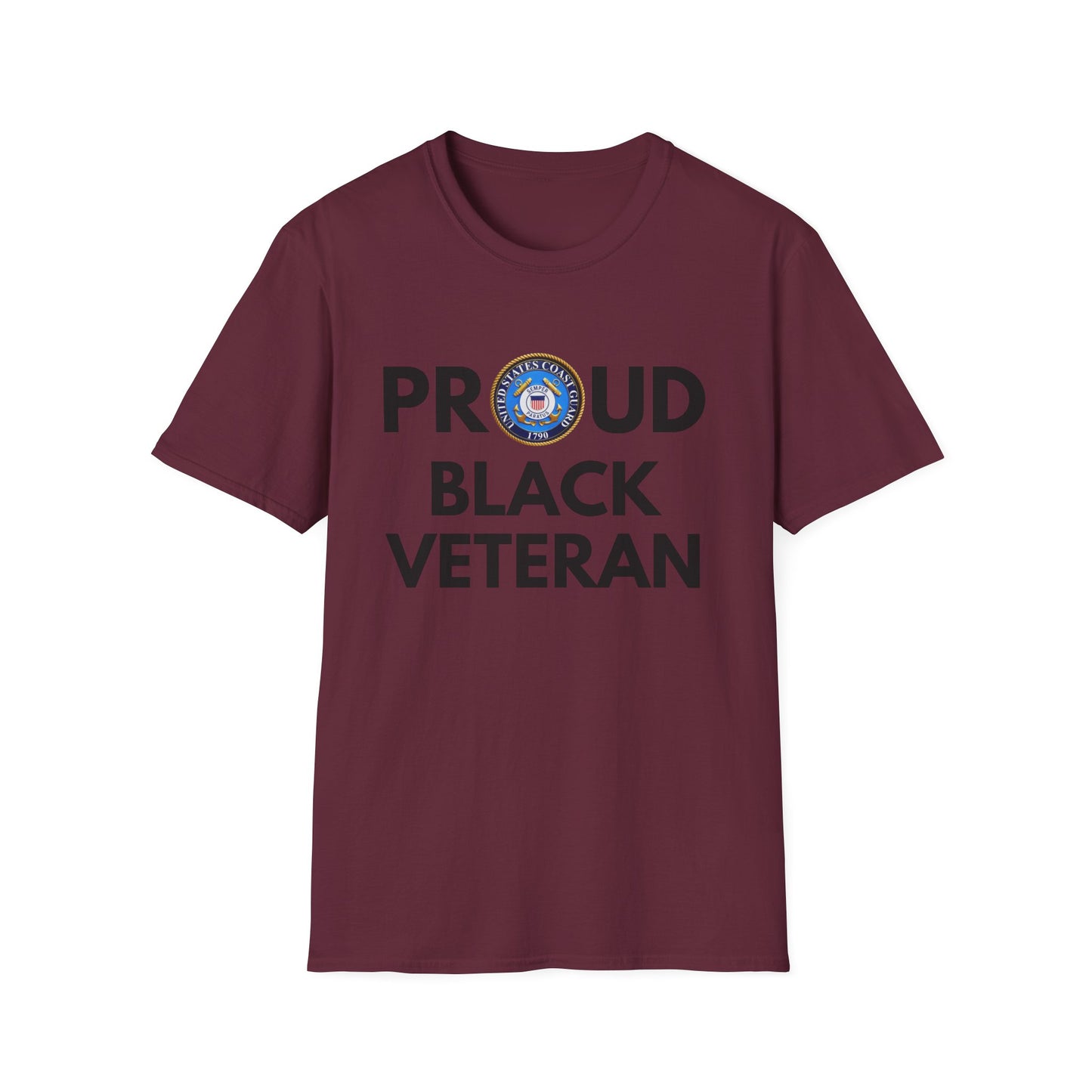 Coast Guard Proud Black Veteran - Unisex Softstyle T-Shirt