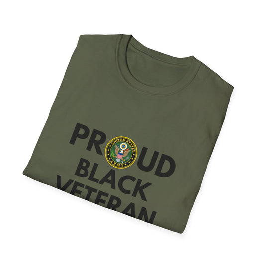 Army Proud Black Veteran - Unisex Softstyle T-Shirt