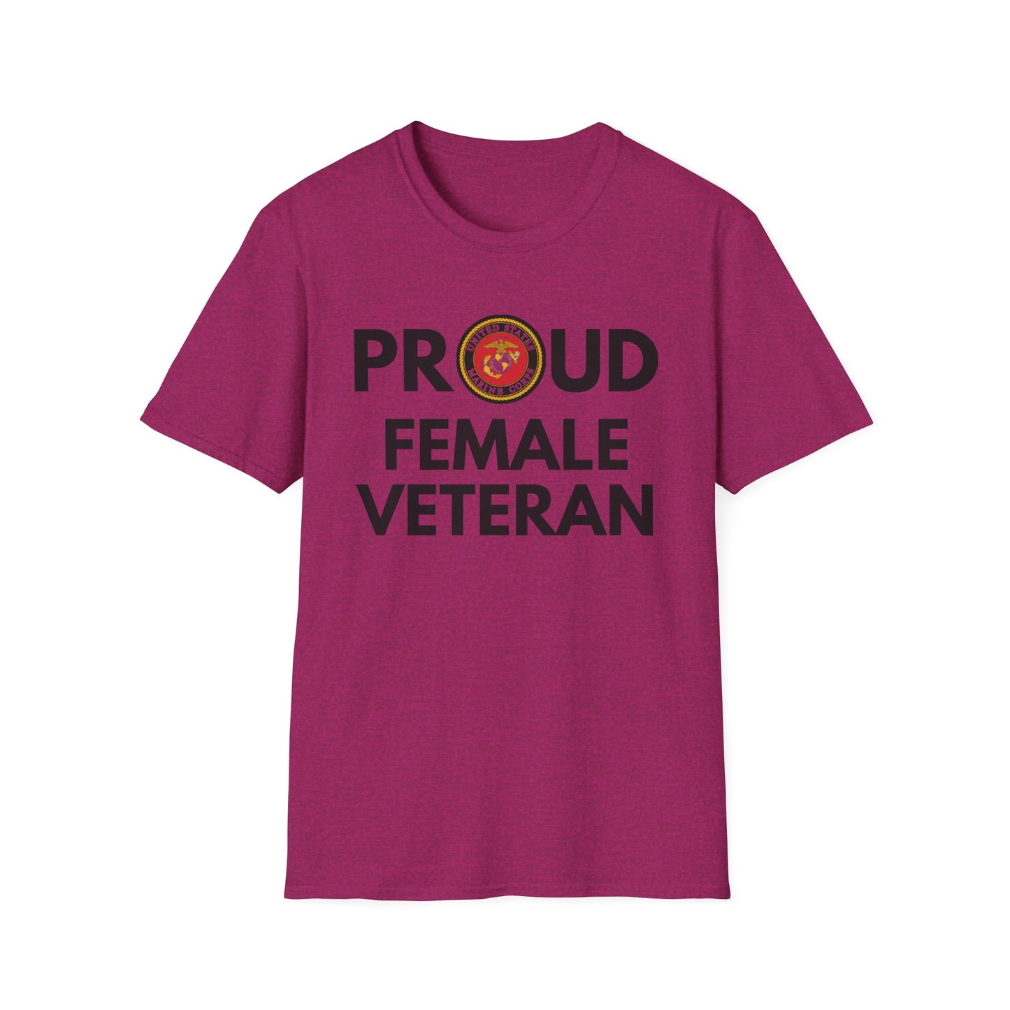 Marine Female Veteran - Unisex Softstyle T-Shirt