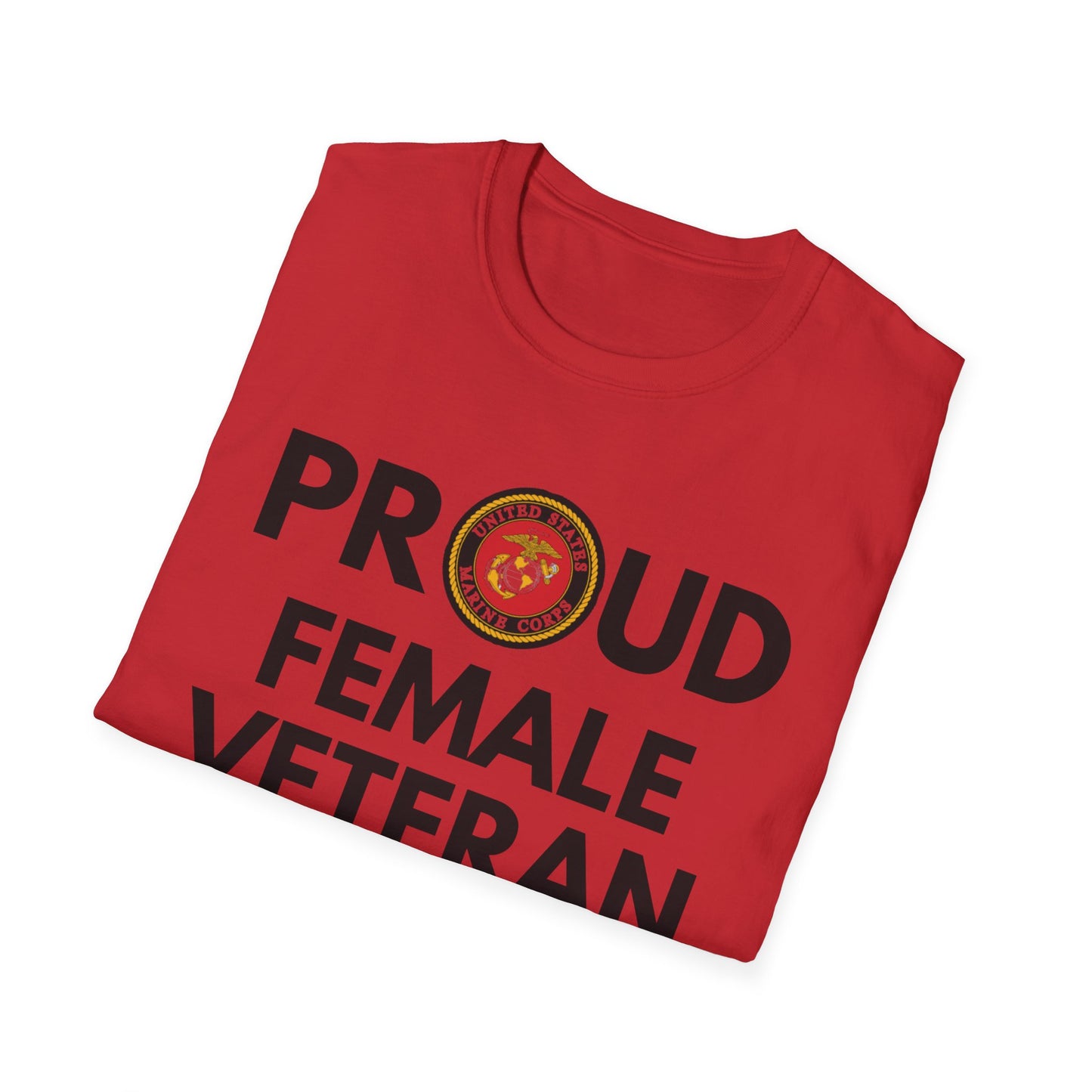 Marine Female Veteran - Unisex Softstyle T-Shirt