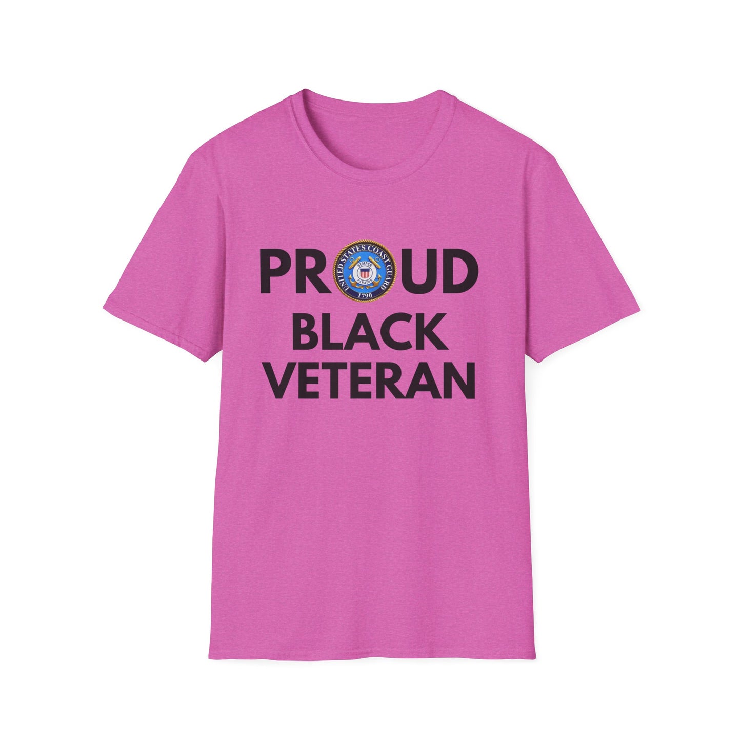 Coast Guard Proud Black Veteran - Unisex Softstyle T-Shirt