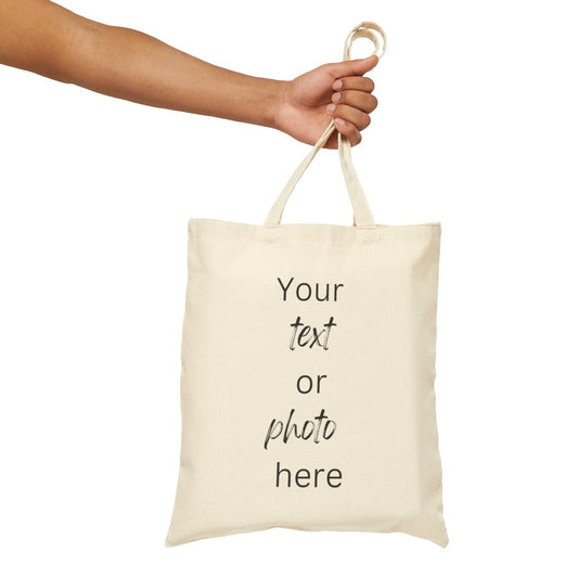 Custom - Cotton Canvas Tote Bag - Single or Double Sided