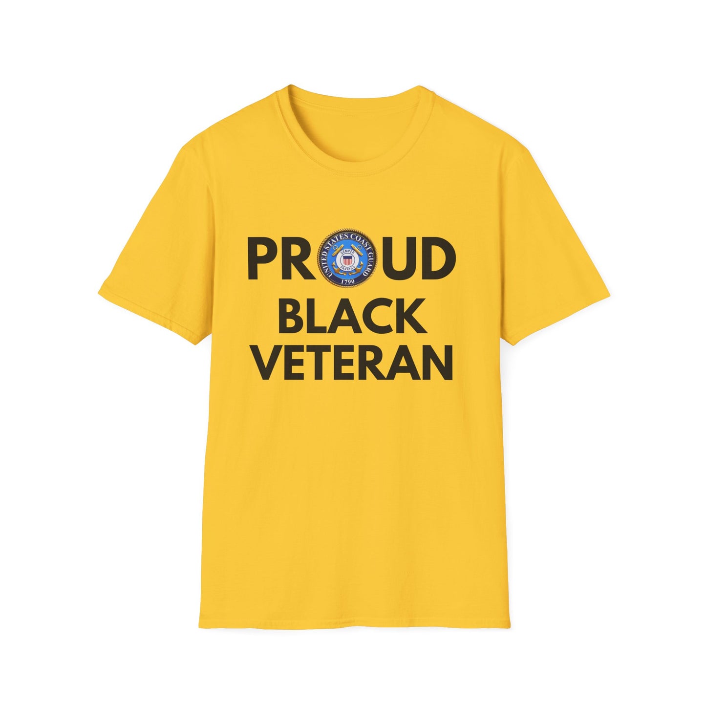 Coast Guard Proud Black Veteran - Unisex Softstyle T-Shirt