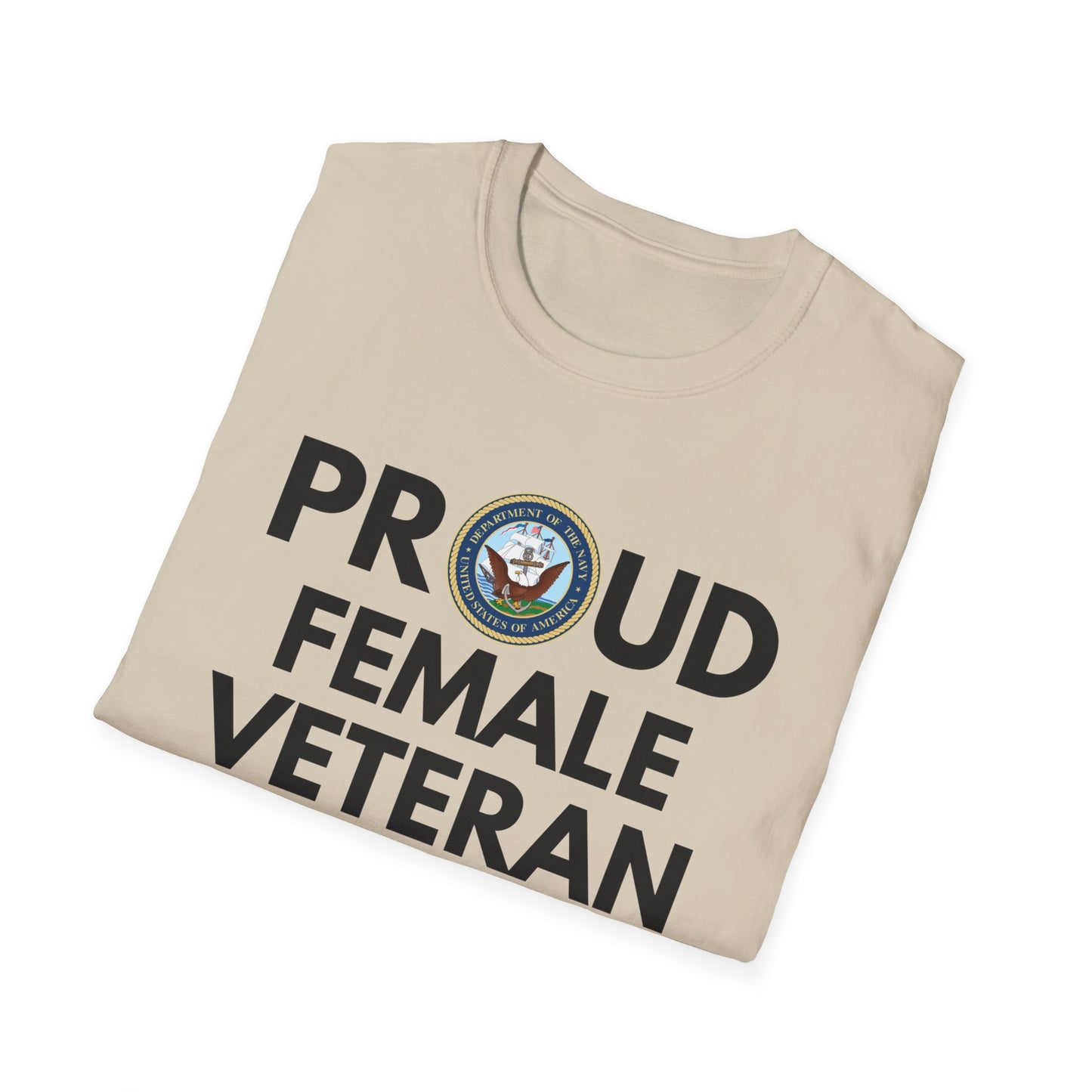 Navy Female Veteran - Unisex Softstyle T-Shirt