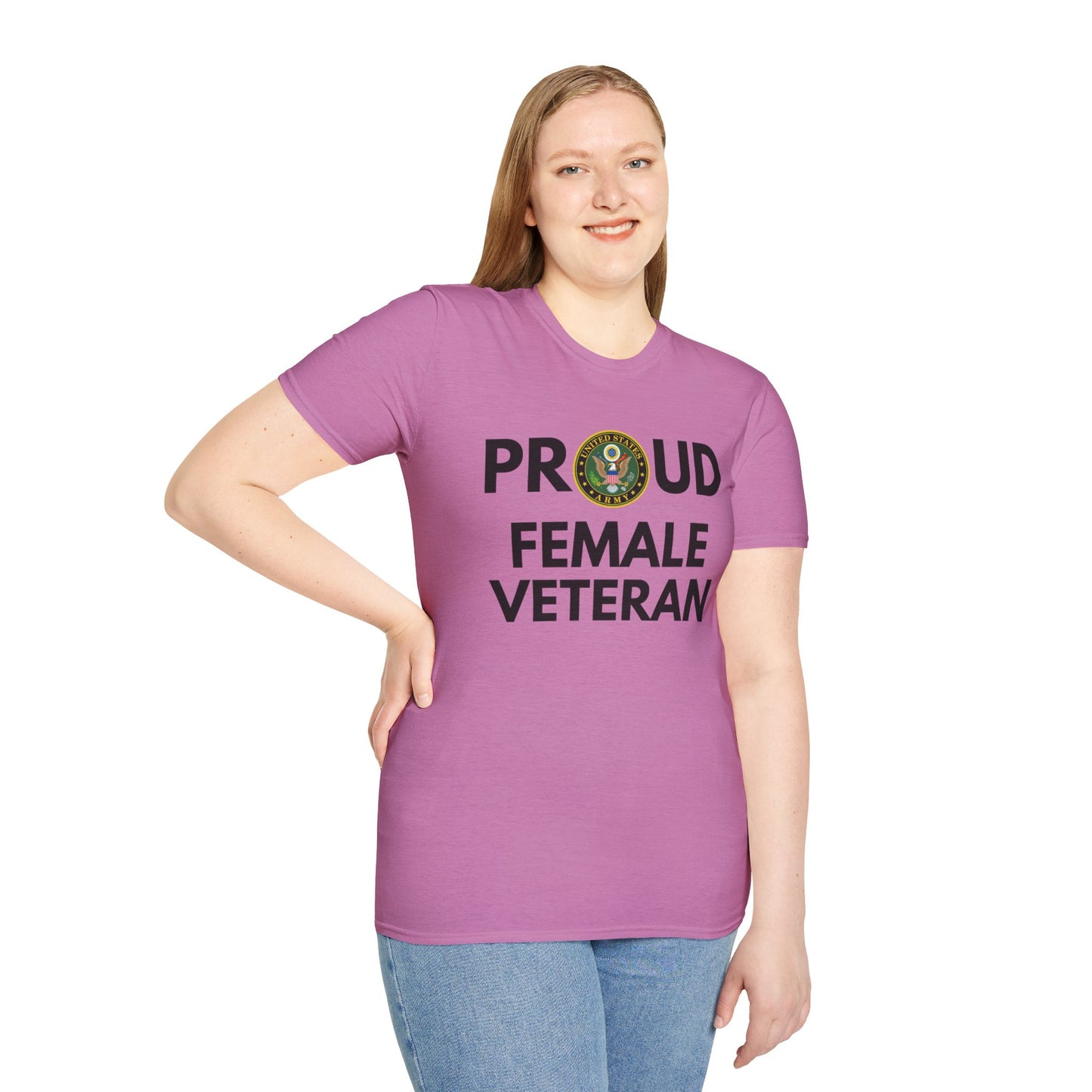 Army Female Veteran - Unisex Softstyle T-Shirt