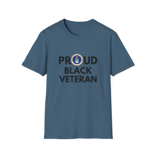 Air Force Proud Black Veteran - Unisex Softstyle T-Shirt