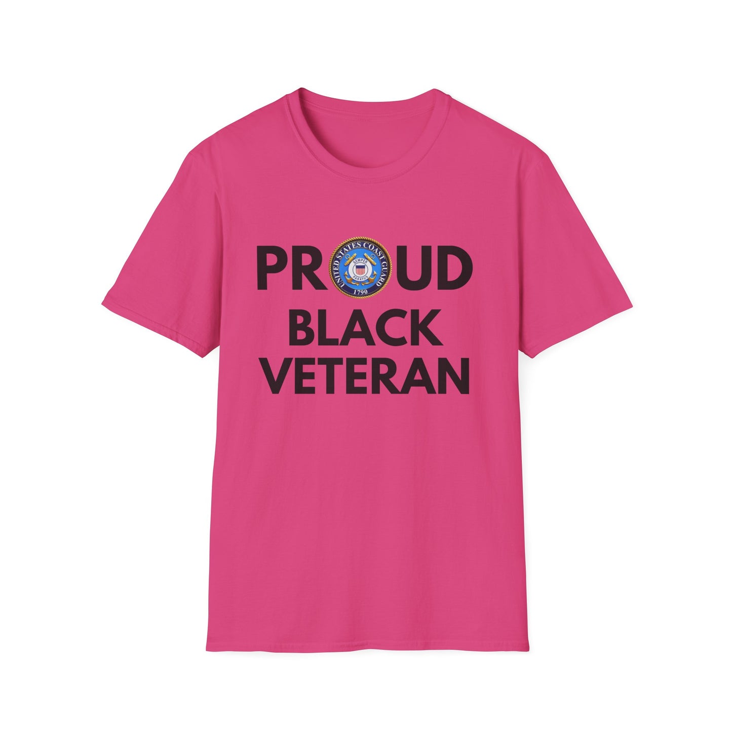 Coast Guard Proud Black Veteran - Unisex Softstyle T-Shirt