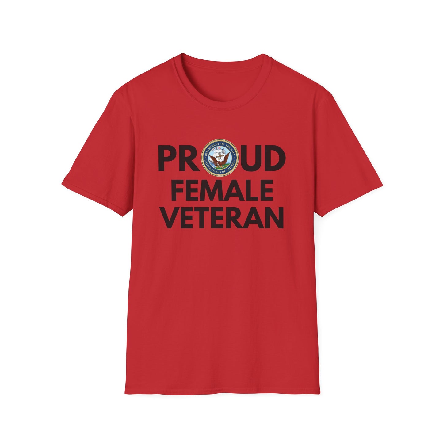 Navy Female Veteran - Unisex Softstyle T-Shirt