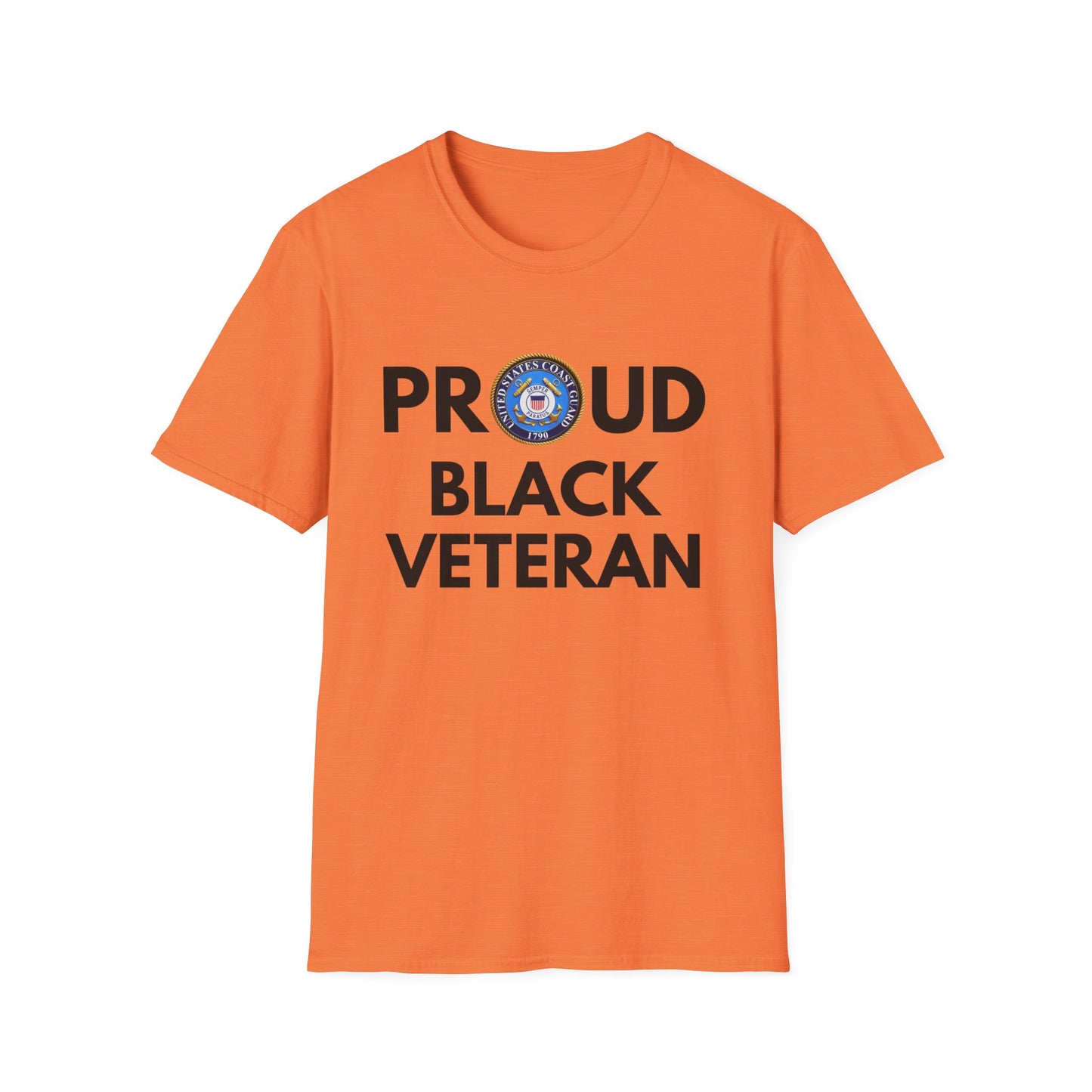 Coast Guard Proud Black Veteran - Unisex Softstyle T-Shirt