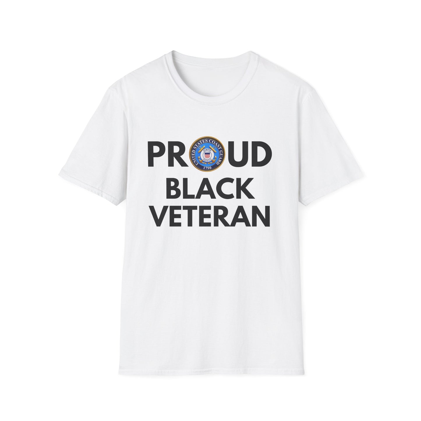 Coast Guard Proud Black Veteran - Unisex Softstyle T-Shirt