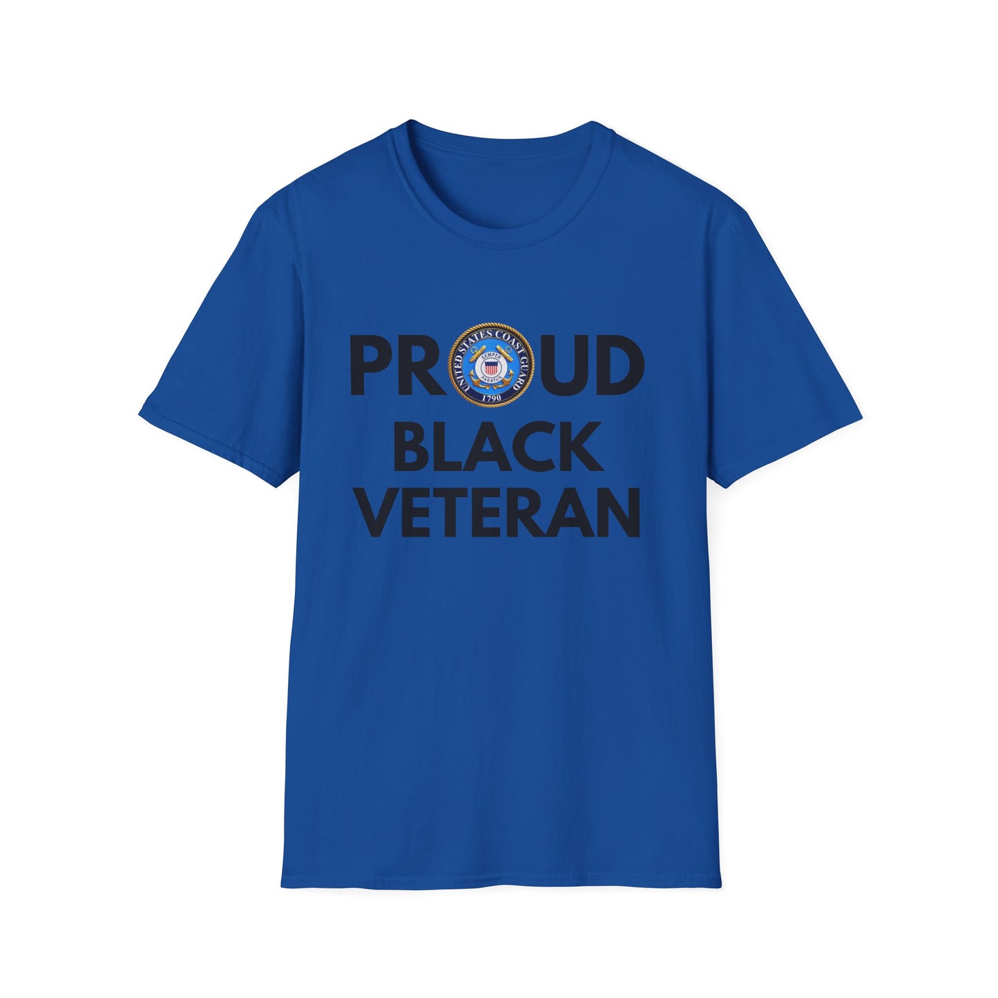 Coast Guard Proud Black Veteran - Unisex Softstyle T-Shirt