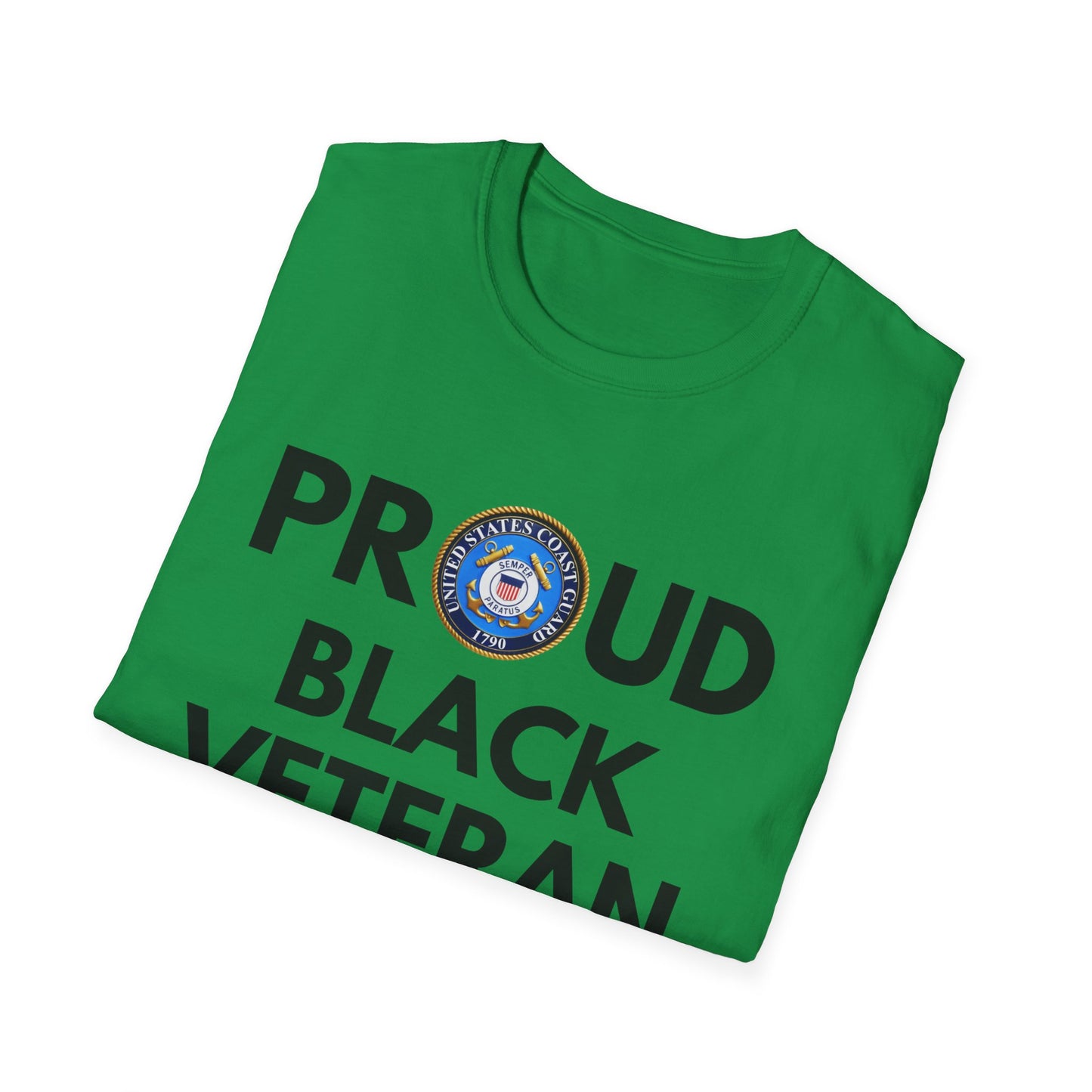 Coast Guard Proud Black Veteran - Unisex Softstyle T-Shirt
